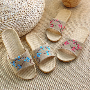 2026新款亚麻拖鞋女夏天居家用情侣室内软底轻便耐磨家居凉拖鞋男