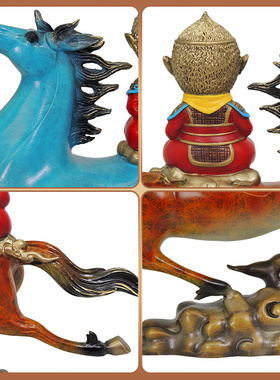 马上封侯全铜马摆件马猴子家居铜彩装饰工艺礼品0511