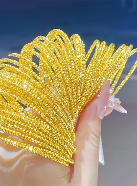 金包银弹力记忆蹦迪珠手镯女爆闪碎金子手链手串手环时尚送情人礼