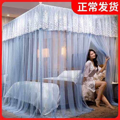 蚊帐家用202h2新款夏季带可挂风扇200×220高级纹账帐子2021