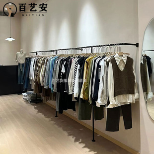 专用上墙货架 挂衣架女装 店黑色展示架落地衣架陈列架定制新款 服装