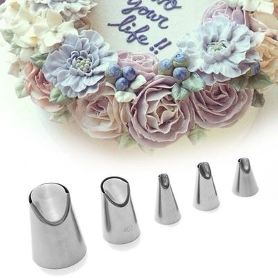 5pcs/set Pastry Baking Flowers Icing Piping Tips Nozzle Stai