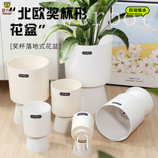 简约个性 树脂自吸水花盆室内发财树蝴蝶兰专用盆吊兰多肉绿萝花盆