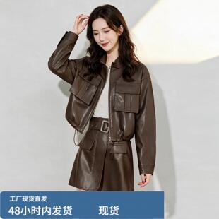 pu陂衣外套半身短裙两件套女2026春秋新款小个子时髦气质爆款套装