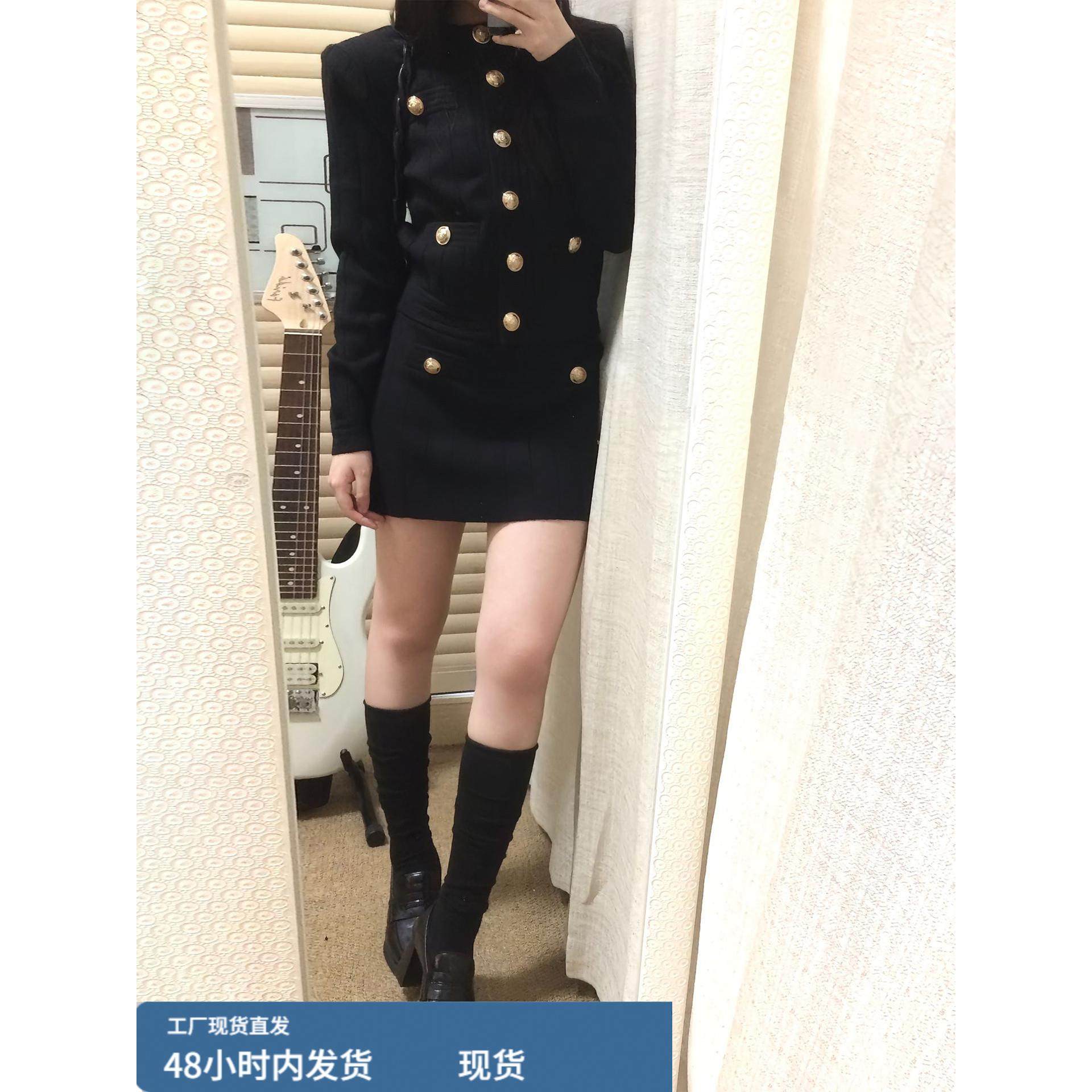 赫本风黑色小香风套装女秋冬富家千金感显瘦针织衫包臀短裙两件套,运动/瑜伽/健身/球迷用品,瑜伽短裙,淘宝优惠券,粉丝福利购,淘宝优惠卷