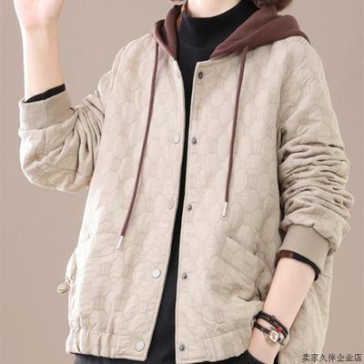 女士夹棉轻薄小棉袄秋冬2025新款中年妈妈高级感大码胖mm短款外套