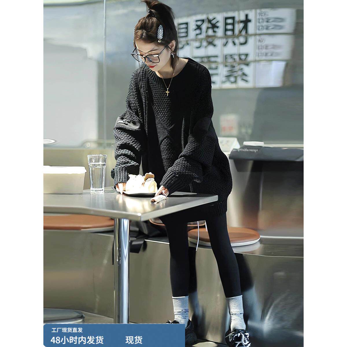 韩版中长款麻花毛衣女款2025新款秋冬宽松慵懒风套头针织衫厚上衣