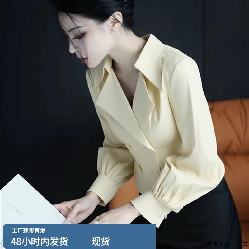 秋季法式小众不撞款上衣独特超好看洋气减龄高级感通勤风收腰衬衫