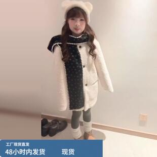 白色羊羔毛绒外套女秋冬季2026新款小个子高级感宽松加绒加厚上衣