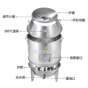 烤鸭炉商用燃气木炭烤鸡炉烧鹅炉双层加厚不锈钢脆皮五花肉炉吊炉