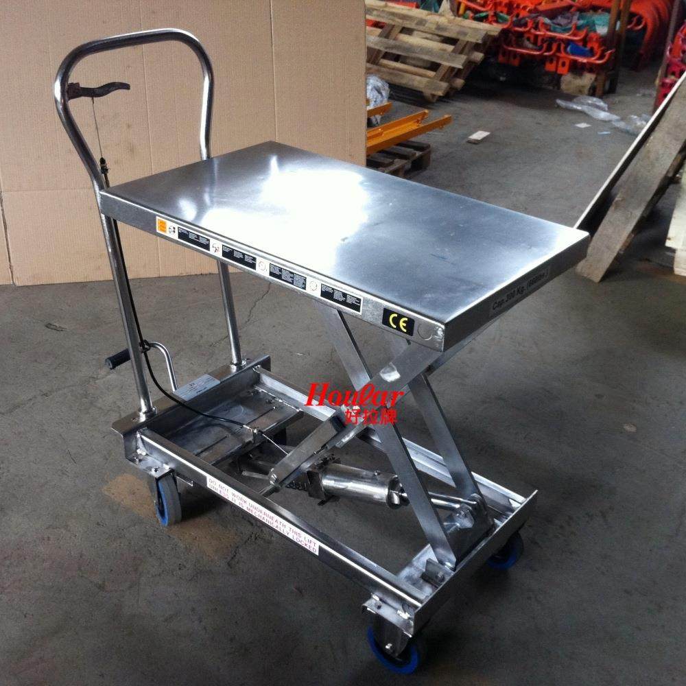 跨境全不锈钢手动平台车500kg液压升降304sus不锈钢手推车升高车,五金/工具,升降台,淘宝优惠券,粉丝福利购,淘宝优惠卷