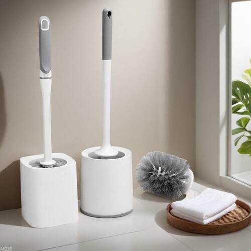 Toilet Cleaning Brush with Base Set, Designed to Reach Corne
