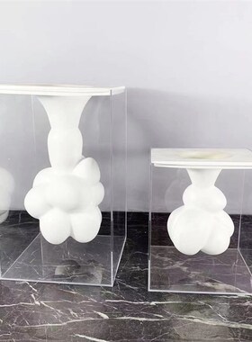 现代简约亚e克力悬浮器花插摆件样板房售楼处几何艺术软装饰品