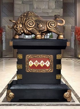 落地牛摆件运势如虹牛家居u办公室前台装饰大型工艺品开业礼品送