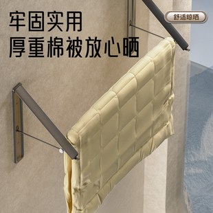 窗户隐形晾衣架折叠免打孔室内飘窗伸缩晾晒杆阳台晾衣.绳家用神