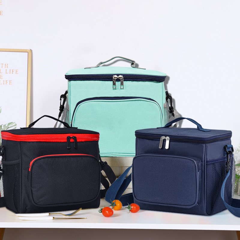 新款牛津布户外保温袋冰袋大号便当包简约上班族手提带饭野餐包