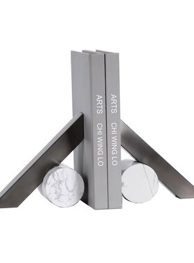 简约现代大理石书档书靠几何摆件售楼处样板间书T房茶几家居装饰