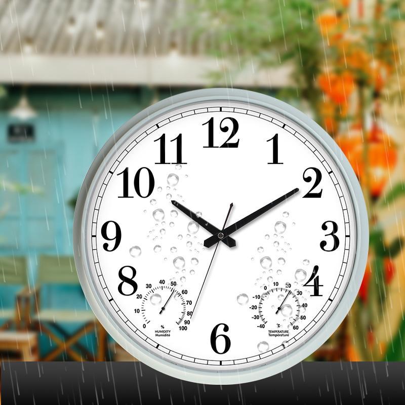 18寸户外防水挂钟花园温泉酒店防雾时钟健身游泳池浴室防潮汽挂表