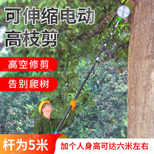 剪树枝剪刀电动剪枝神器高空剪充电式果树修枝机锂电伸缩高枝锯子