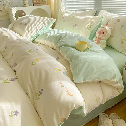 小清新纯棉被套单件100全棉200x230被罩150Mx200单人学生宿舍被单