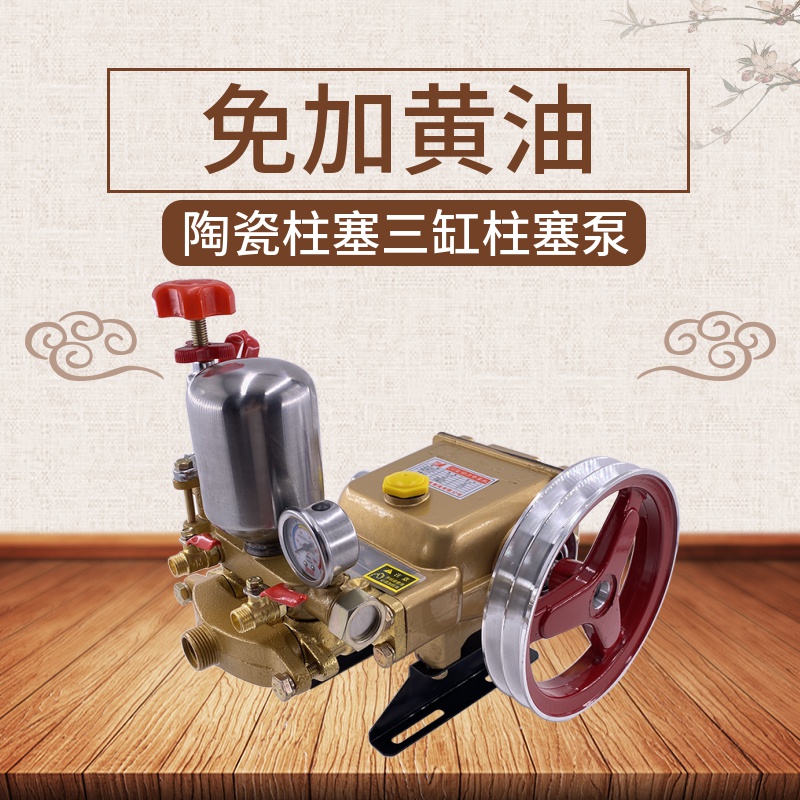 免黄油陶瓷柱塞三缸柱塞泵农用高压26型药泵打药T机喷雾器压力泵