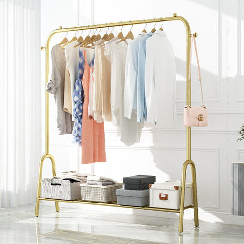 晾衣架落地折叠室内晒衣架阳台卧室挂衣架子家用简易单杆式衣帽架