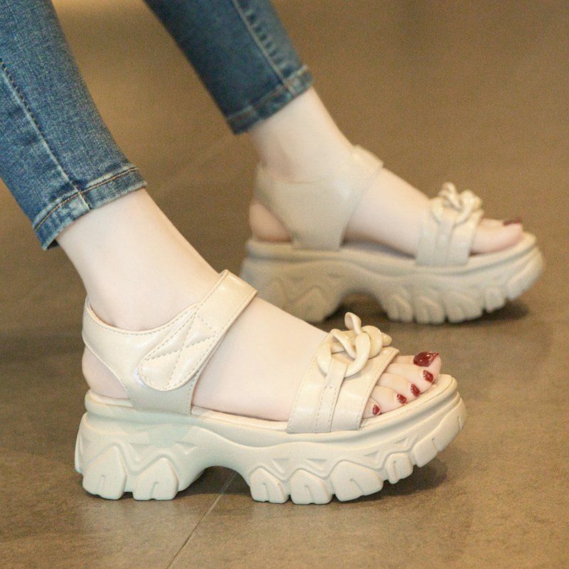 小码33厚底凉鞋女款o外穿2023夏季新款增高时尚老爹百搭休闲沙滩