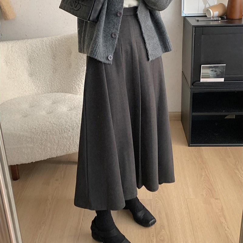 春季新款休闲百褶j裙女大码胖mm显瘦半身裙梨形身材中长款a字裙子