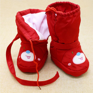 12个月 加厚保暖0 高帮6 1岁男女宝宝不掉学步鞋 婴儿软底棉鞋 冬季
