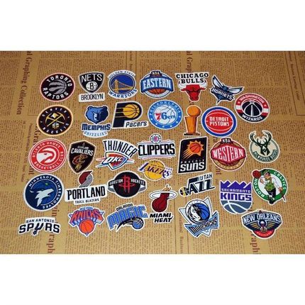 美职篮新赛季30球队队标 旅行箱包贴纸防水电脑贴笔记本贴可定制