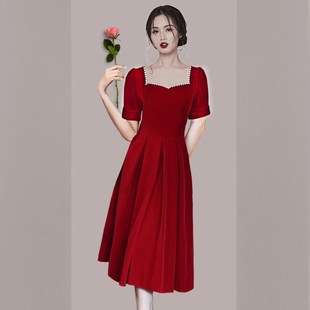 敬酒服新娘夏季结婚礼服平时可穿回门便装订N婚气质小个子连衣裙