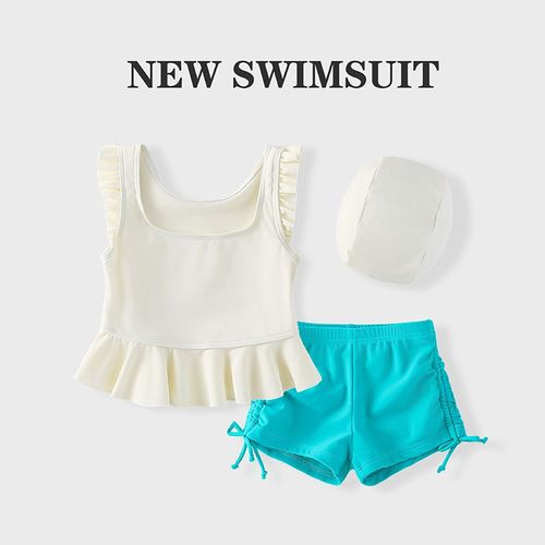 女童泳衣1-6岁女宝宝分体平角游泳衣小女孩速干专业训练泳装儿童3