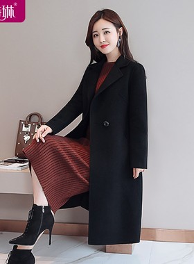 红色双面羊绒大衣女式羊毛呢子中长款反季新款双面呢毛呢外套秋冬