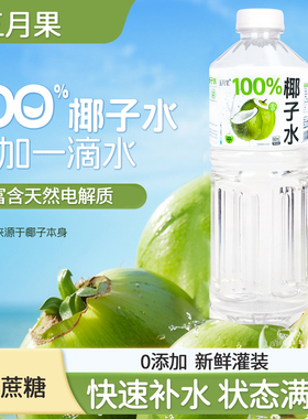 100%椰子水840ml*6大瓶清爽饮料nfc果汁瓶装好喝0添加网红饮品