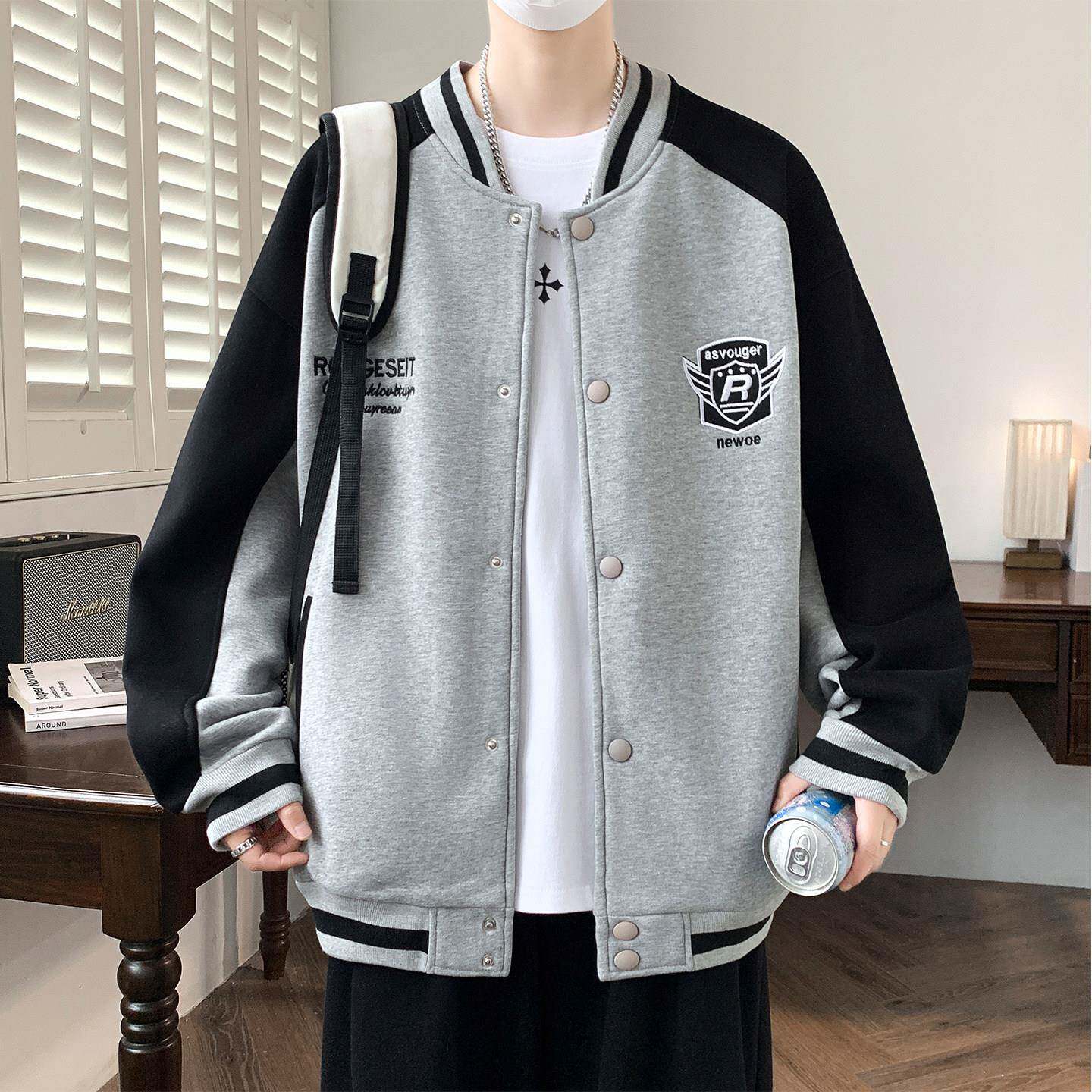 春秋季新款外套男生初高中学生宽松开衫棒球服夹克潮牌青少年男装