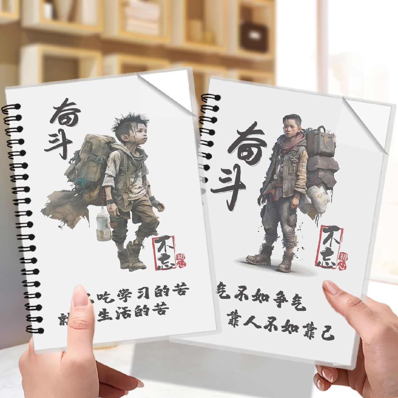 励志文字线圈本男生激励笔记本子考研练习本初中生横线本定制封面