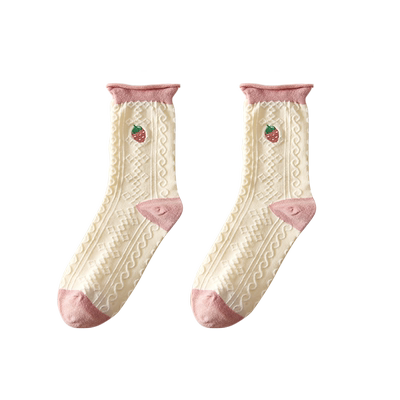 俞兆林袜子女中筒甜美可爱长筒袜