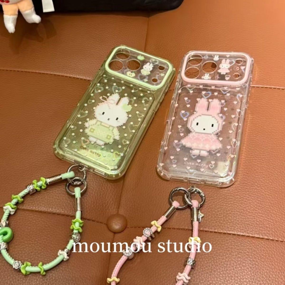 古早镭射爱心米菲兔适用于iPhone17promax手机壳苹果16pro女款15