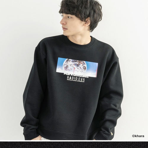 【新品】RADIO EVA官网联名男女款秋冬印花logo潮牌宽松圆领卫衣