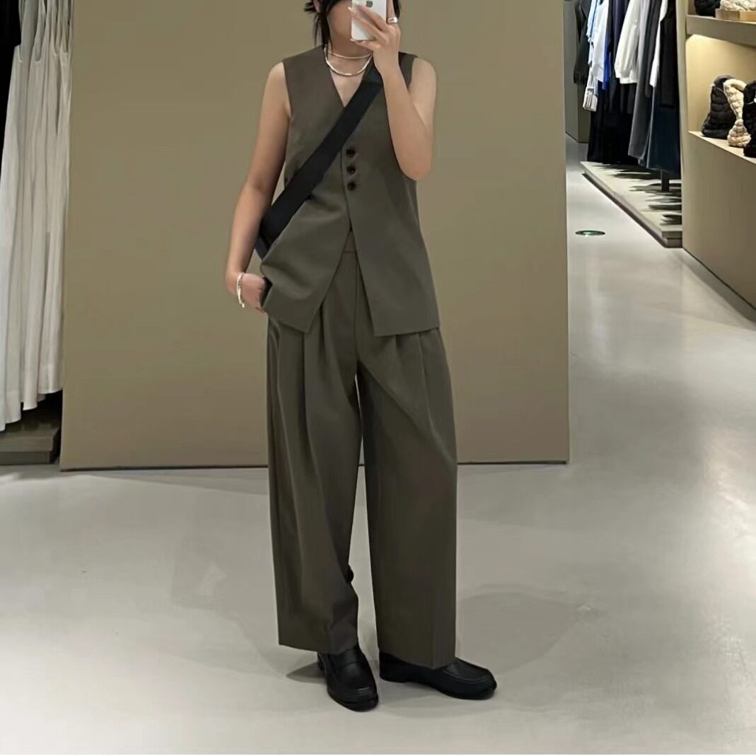 CS女装阔腿羊毛混纺通勤长裤休闲
