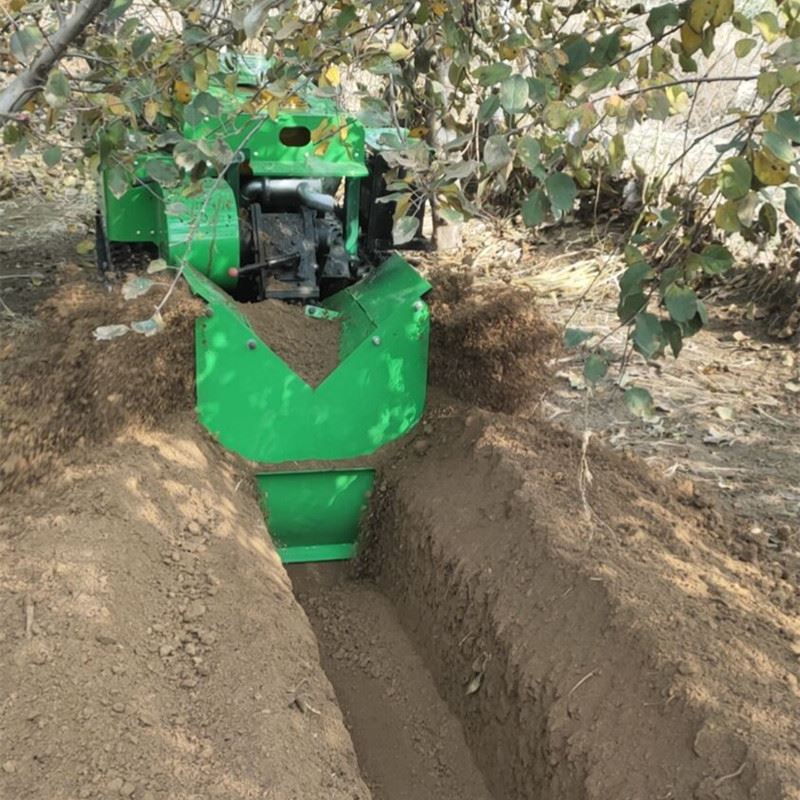 低矮果园开沟施肥填土机履带式旋除草机果园农用施肥多用管理机