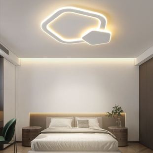 简约现代主卧室吸顶灯极简创意白色亚克力圆形五角星房间书房灯具