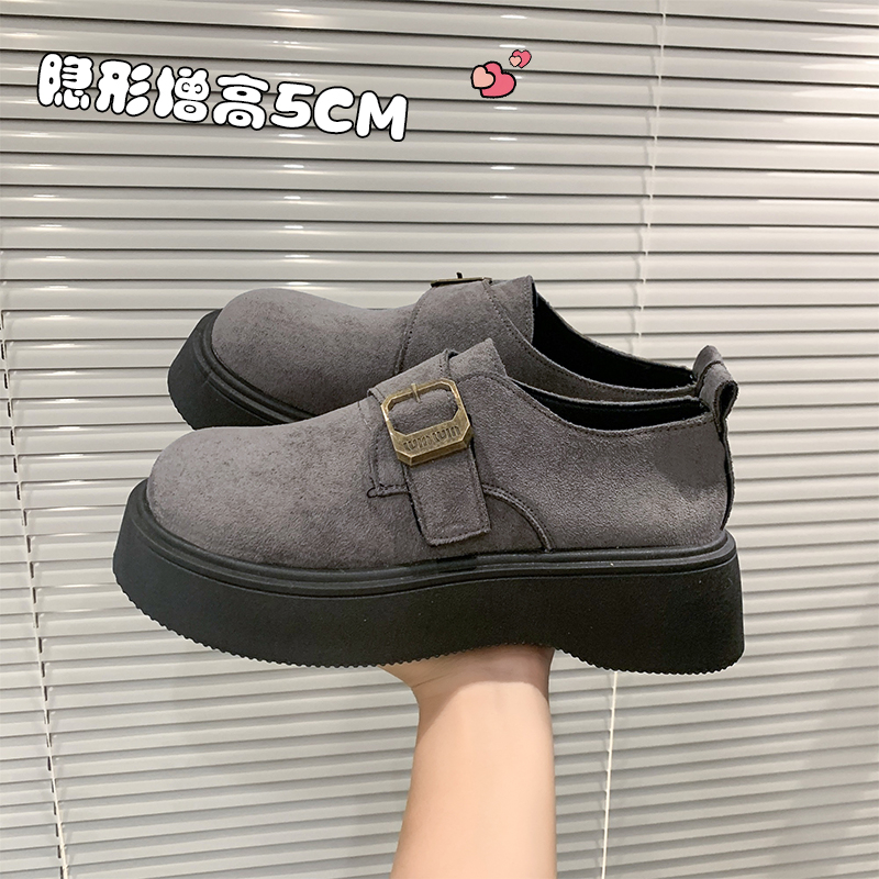 2025新款厚底增高勃肯鞋女款懒人一脚蹬复古百搭休闲乐福鞋子