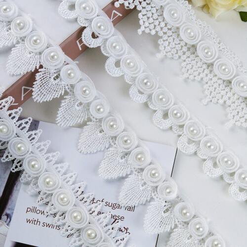 水款边配件轻奢纺织侧花边拼接边色珍珠白法式287M-抱枕溶窗帘立