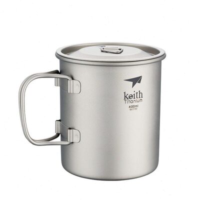 纯钛杯野营餐Keith简约茶杯酒钛钛杯铠斯水杯户外野子咖啡杯带盖