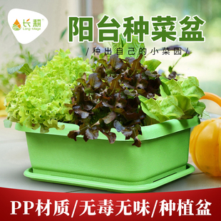 阳台种菜盆长方形种菜神器家庭菜园顶楼K专用蔬菜盆花盆加厚种植