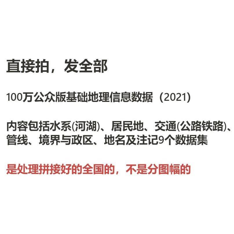 全国基础gis数据（河流铁路公路居民地等）
