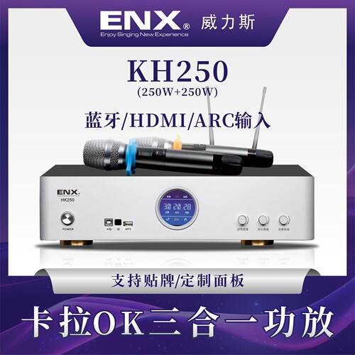 KH系列三合一家庭娱乐卡拉OK多功能带无线话筒效果功率放大器