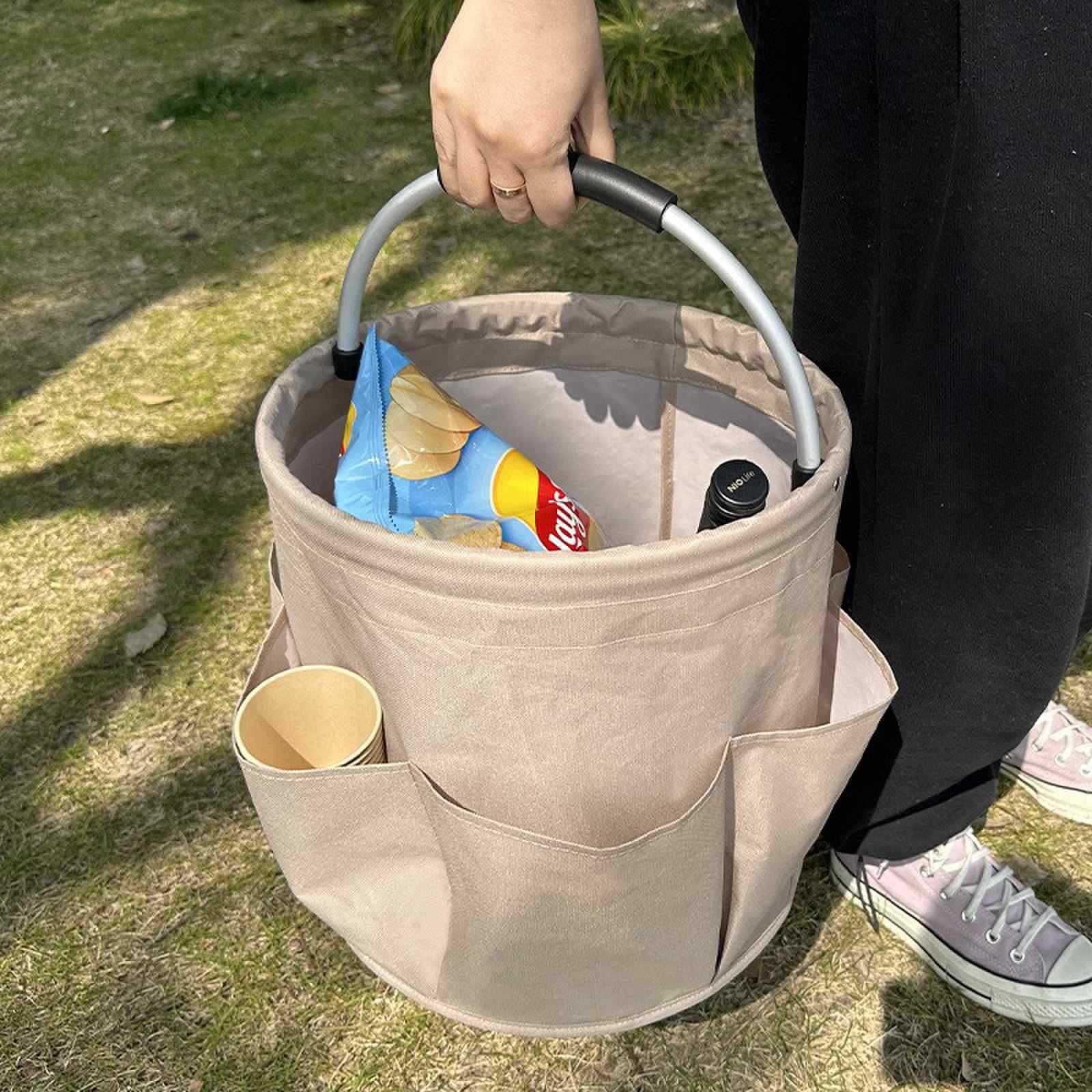 日本无印MUJIE园艺工具包防水多功能收纳袋可折叠工具篮手提储物