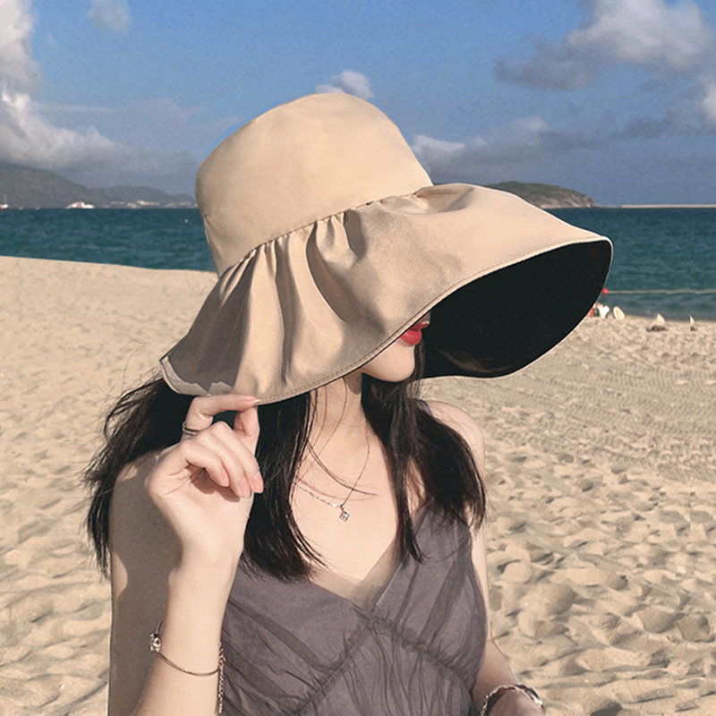 焦下凯蓝防晒帽大帽檐遮脸防紫外帽子